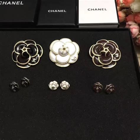 chanel brooch camelia|chanel camellia flower earrings.